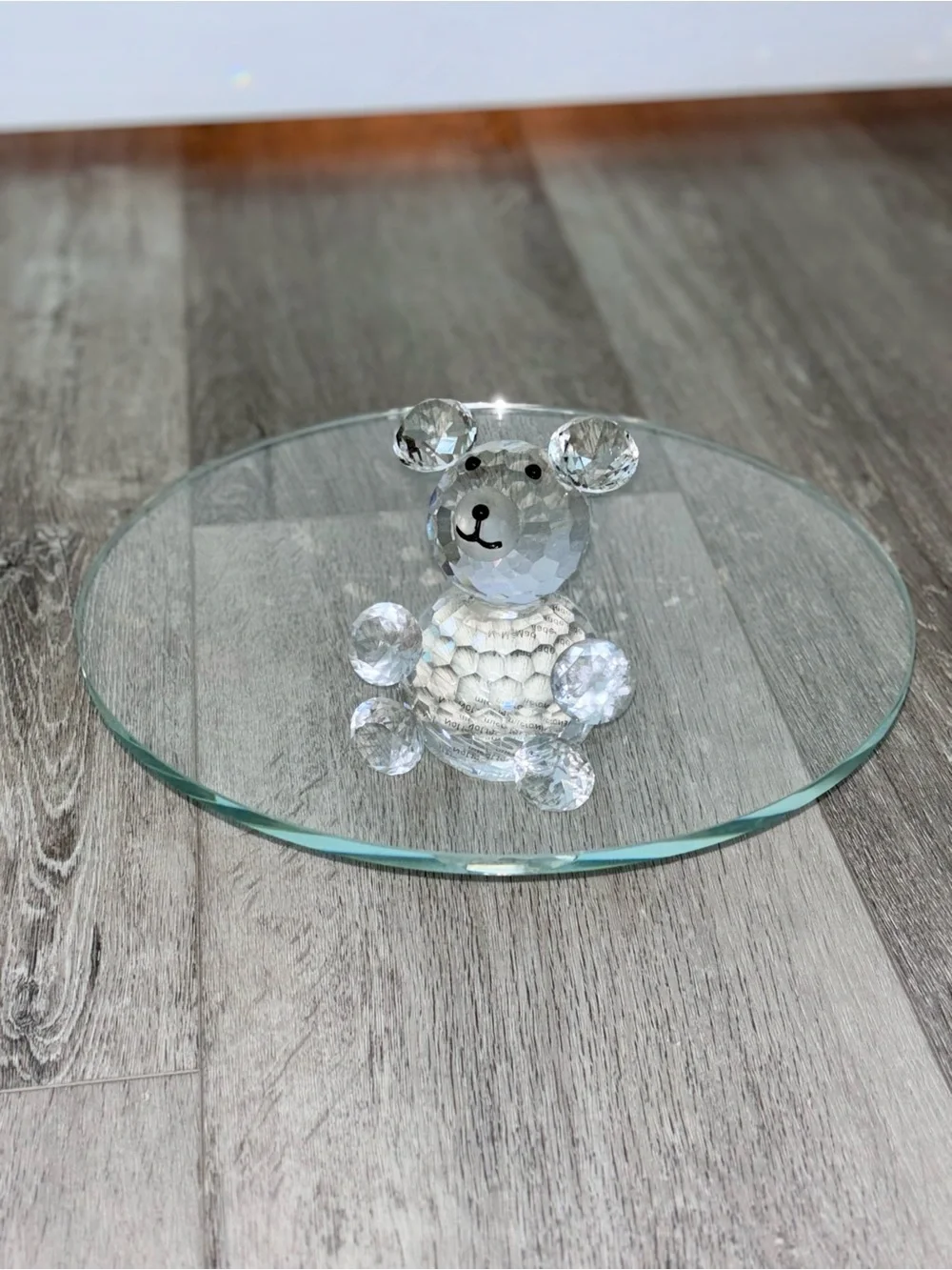 Crystal Bear Figurine Display Tray